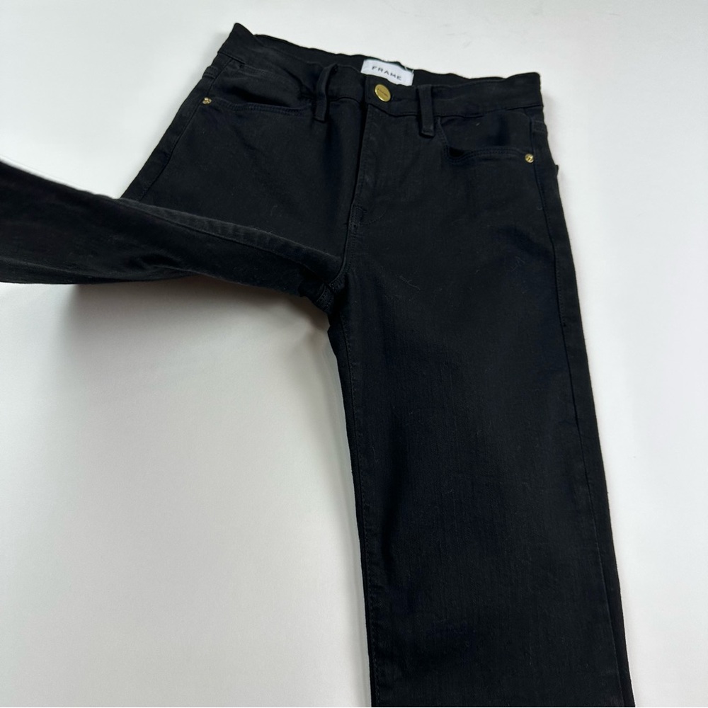 Frame Denim Le High Flare in Film Noir Jeans Size 26 - Picture 5 of 11